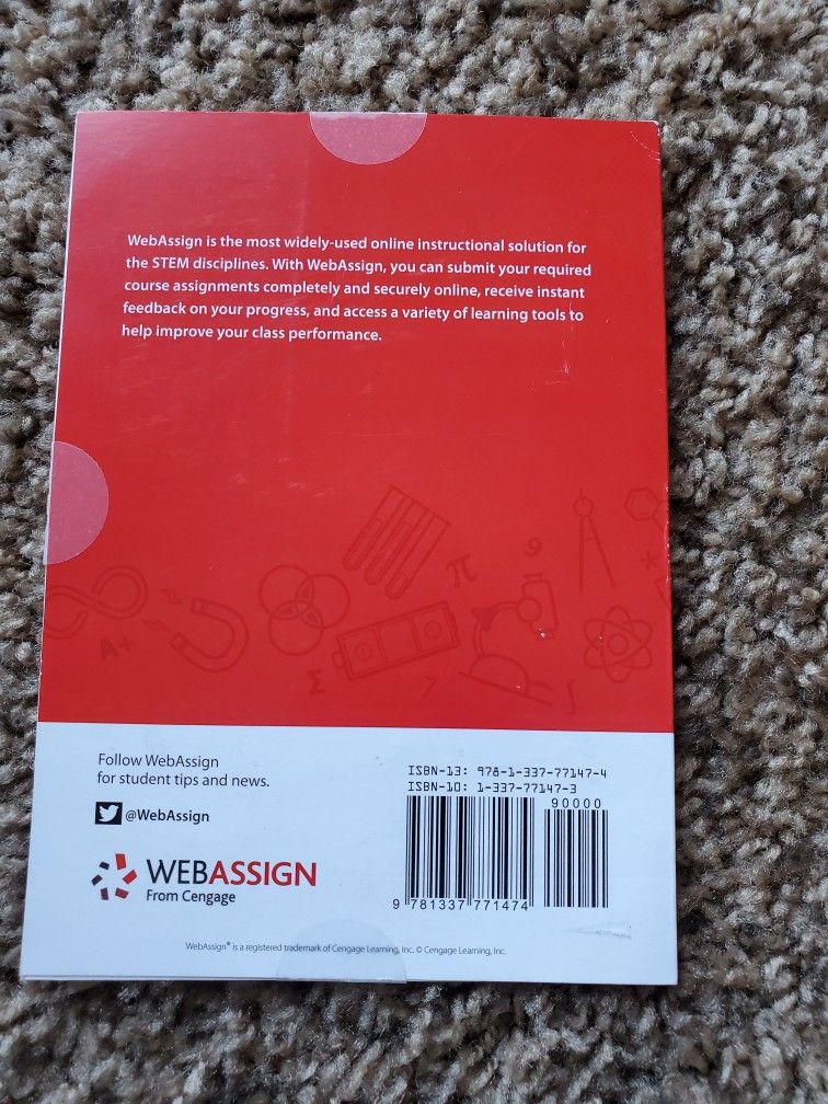 Calculus WEBASSIGN (Cengage) Access CODE for Sale in Riverside, CA