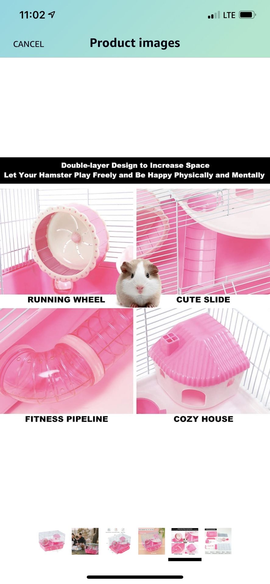 Hamster Cages Large, Rolling Hamster Cages and Habitats for Syrian Rat Mouse Large Living Space with Tube Bathroom