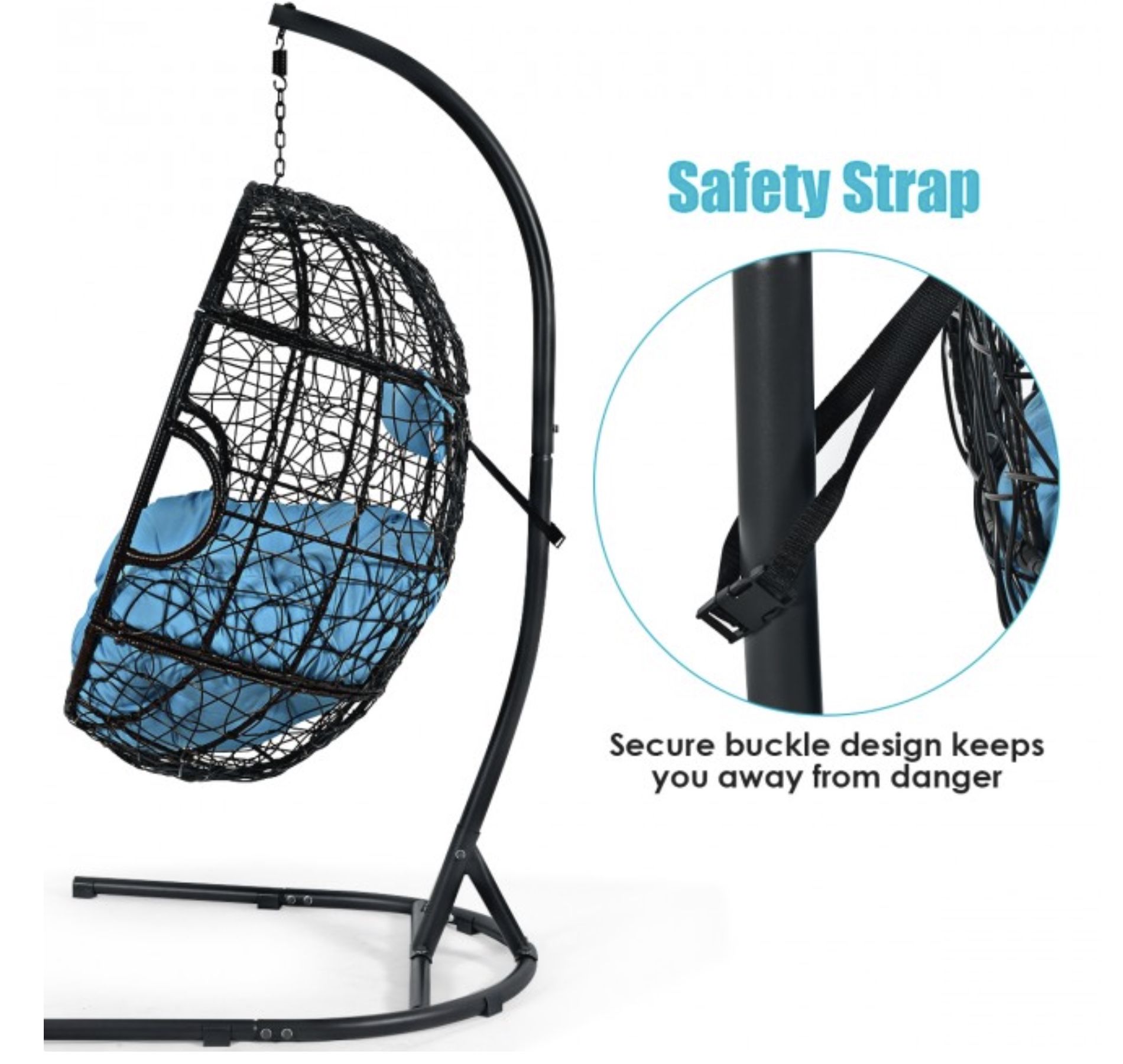 Patio Hanging Hammock Chair With Stand For Deck Poolside Garden