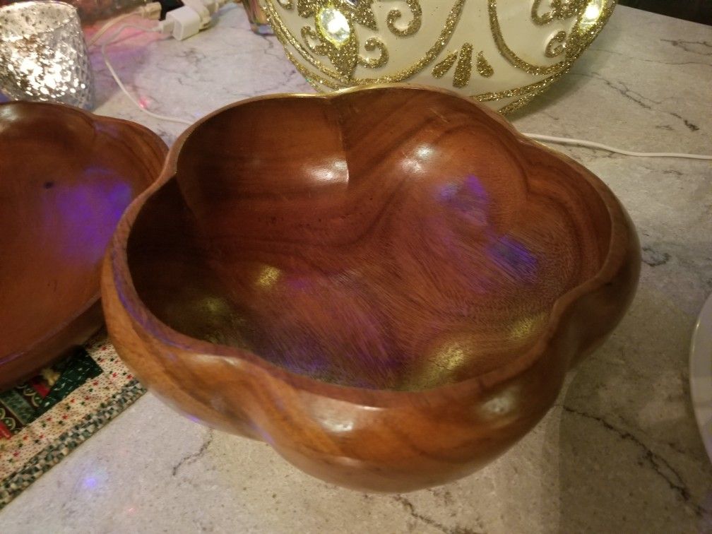 Wood bow, platter, and spoon rest