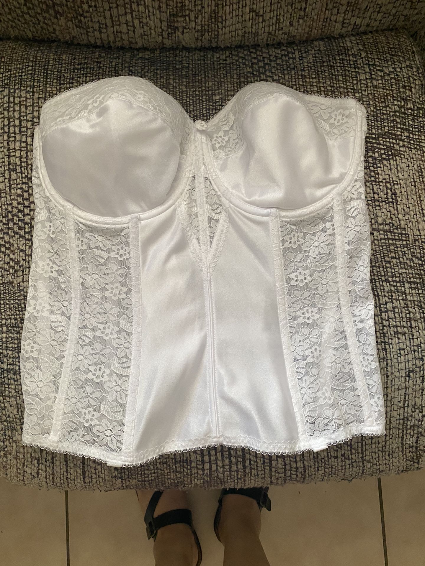 Alfred Angelo Wedding Dress Sz 16 & 40D Bustier & Hair Piece