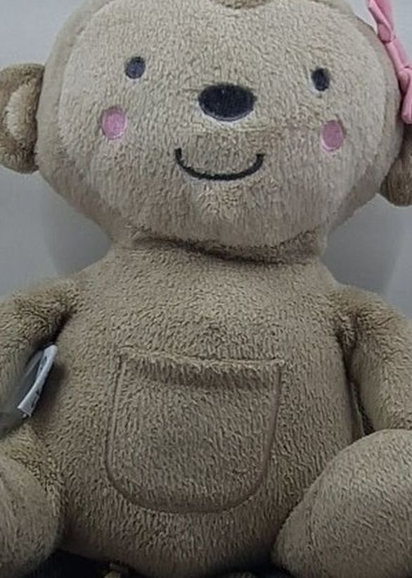 (REDUCED) CARTER'S "CHILD OF MINE" MONKEY GIRL W/ PINK BOW & POUCH ON HER TUMMY /HARNESS