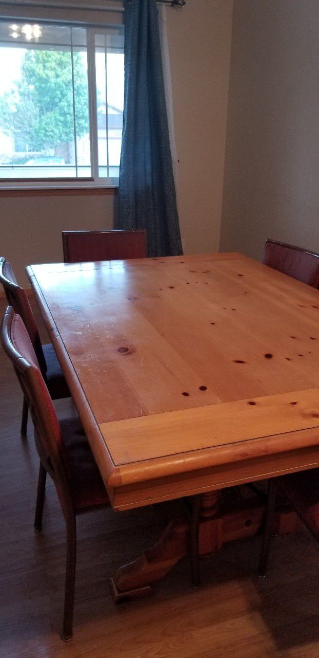 Solid Wooden Table with Chairs