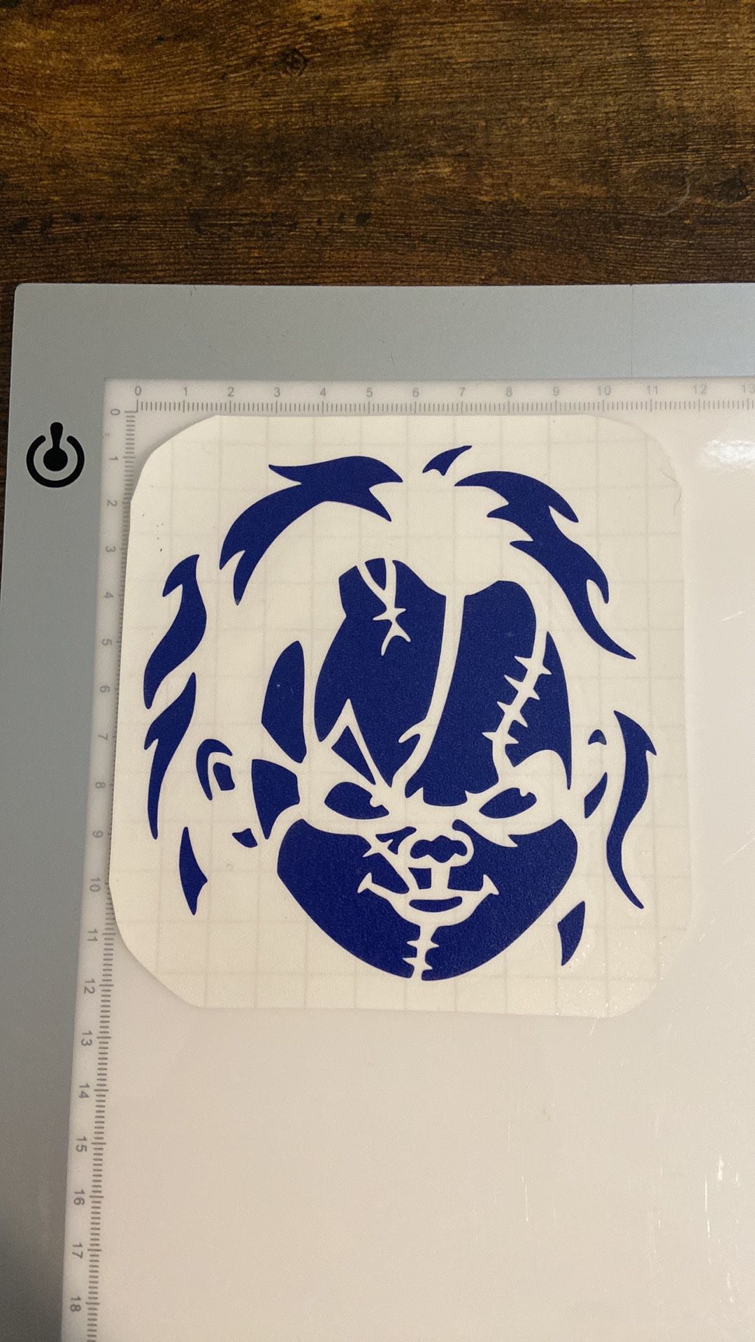 Blue Chucky Decal