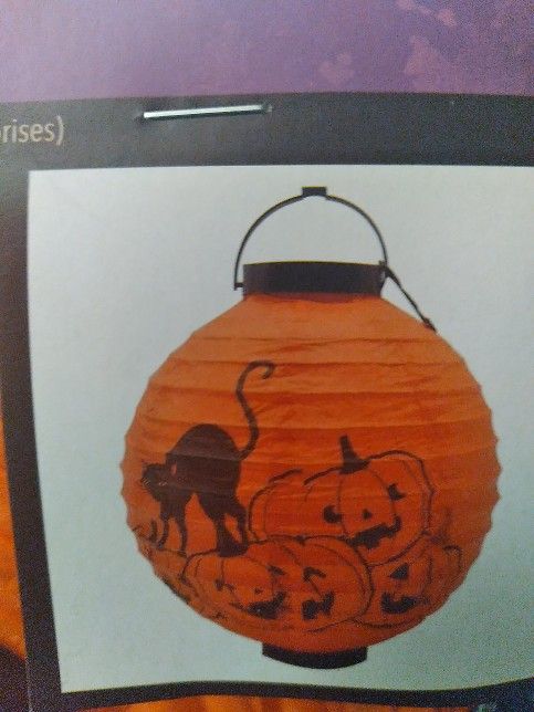 Halloween Decorations Paper Latern With Bats Lights Up