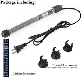 HITOP 50W 100W 300W Adjustable Aquarium Heater, Submersible Fish Tank Heater Thermostat with Suction Thumbnail