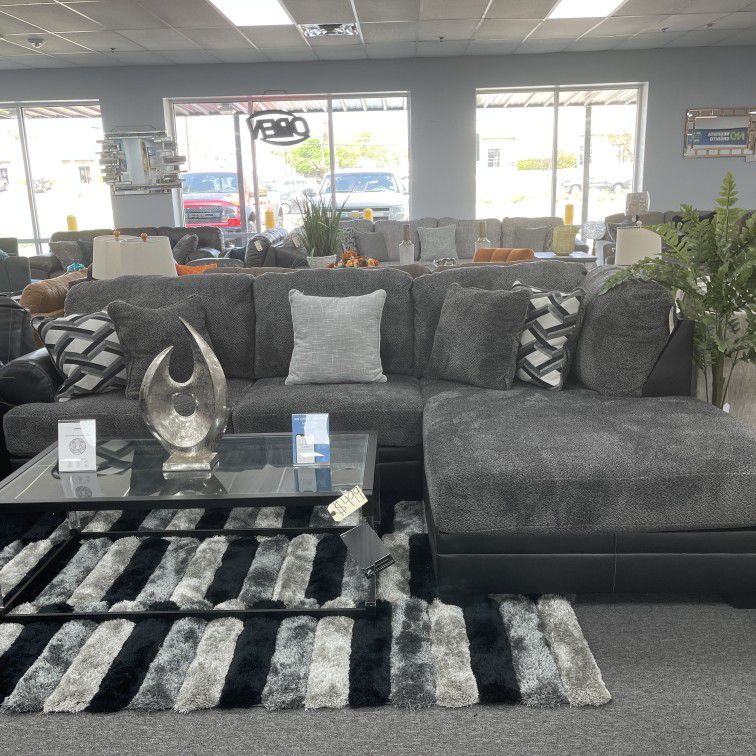 !!CRAZY LOW PRICES !! New Double Toned Soft Fabric Sectional