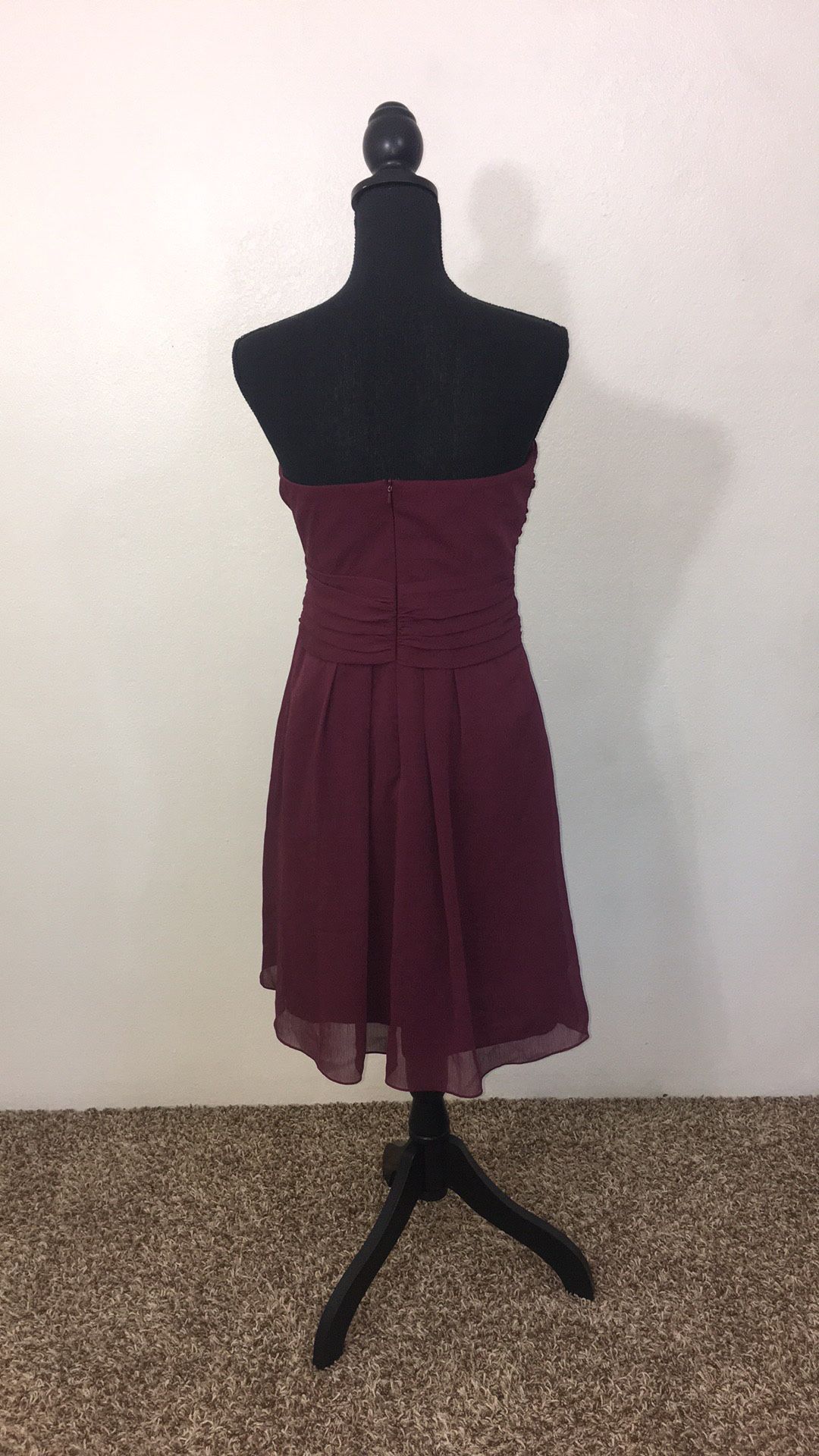 Short Crinkle Dress in wine - David’s Bridal