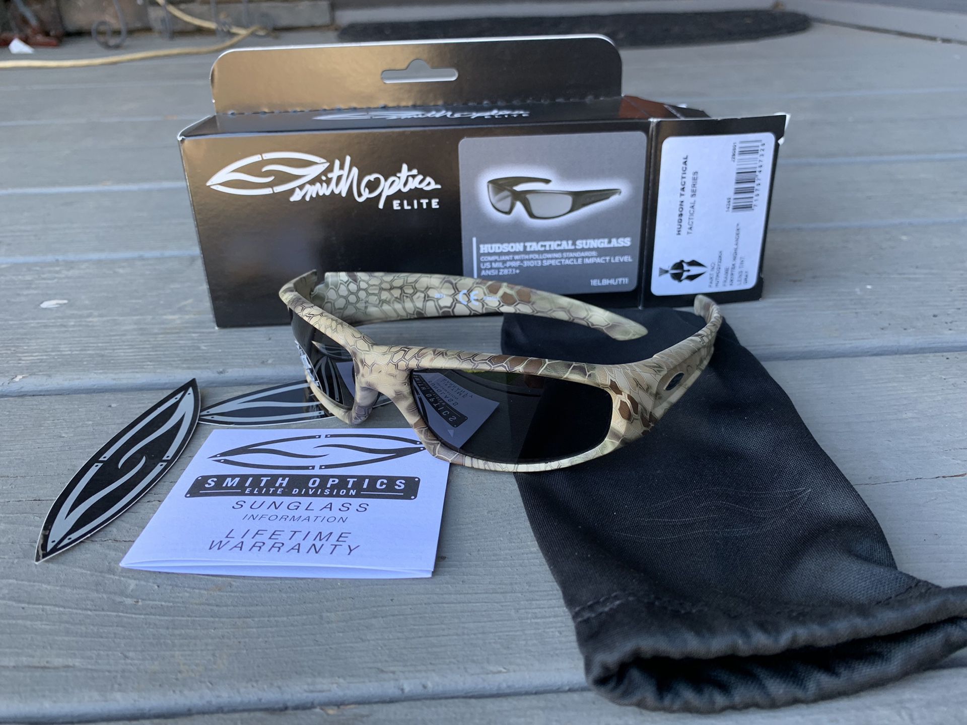 Smith Optics Hudson Elite Tactical Sunglasses, Men's Kryptek 