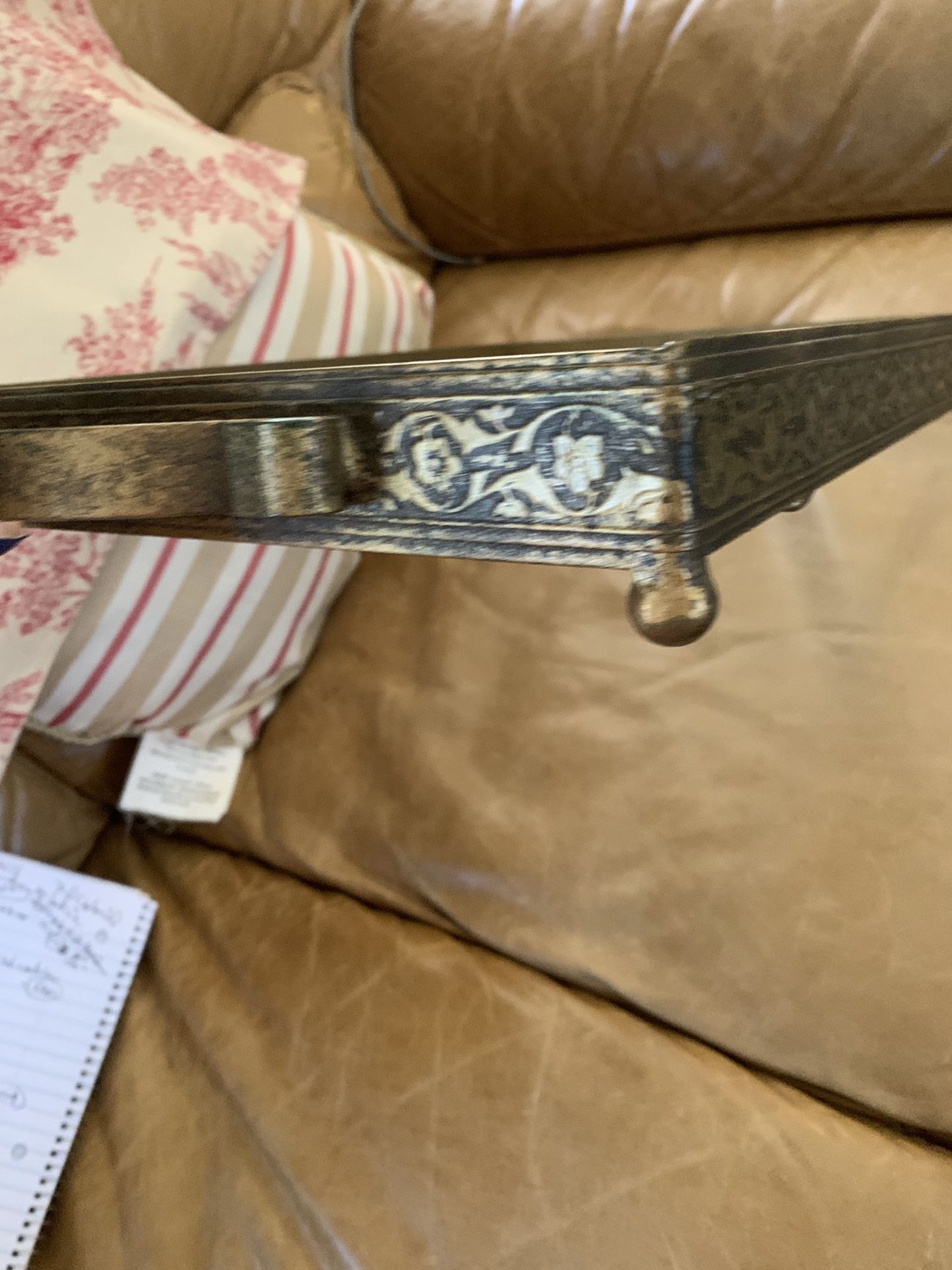 Brass Glass Serving Tray 12 X 19
