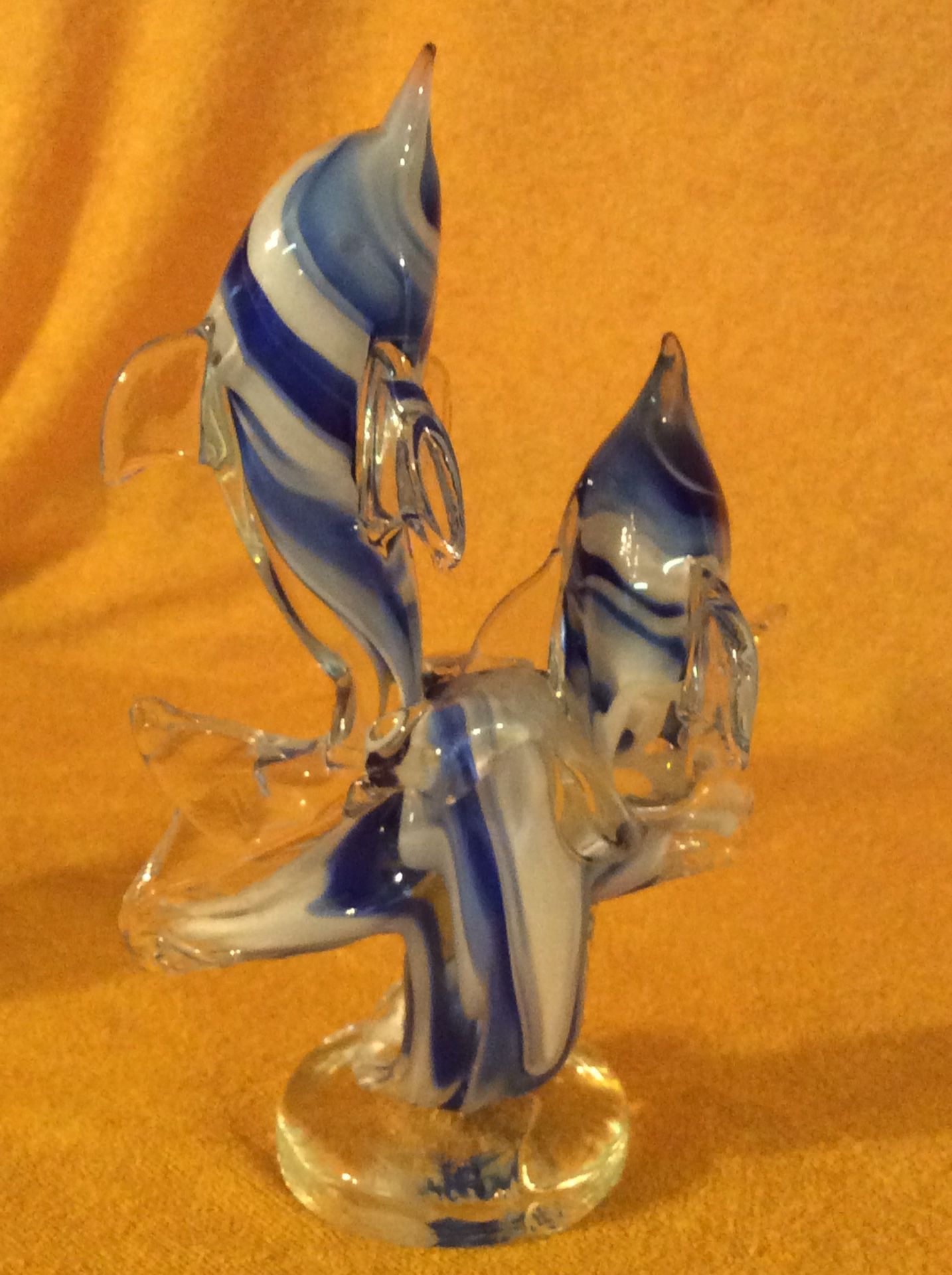 Glass Dolphins Statue