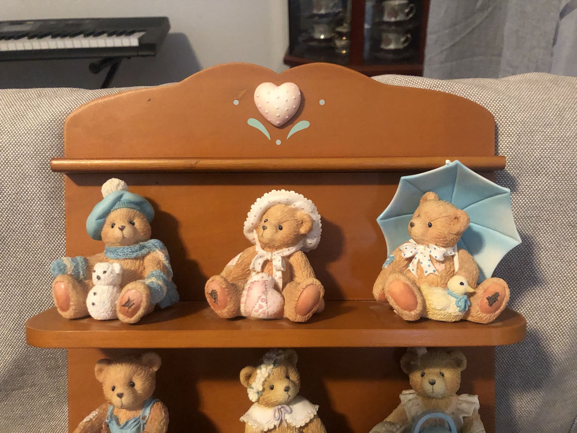 1993 Enesco Cherished Teddies 12 monthly bears with Display shelf