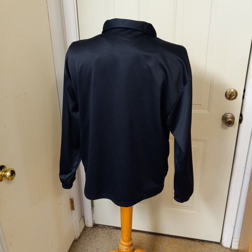 USOC Men's XL Track Warm Up Jacket Full Zipper 2 Pockets Made In USA Black GUC