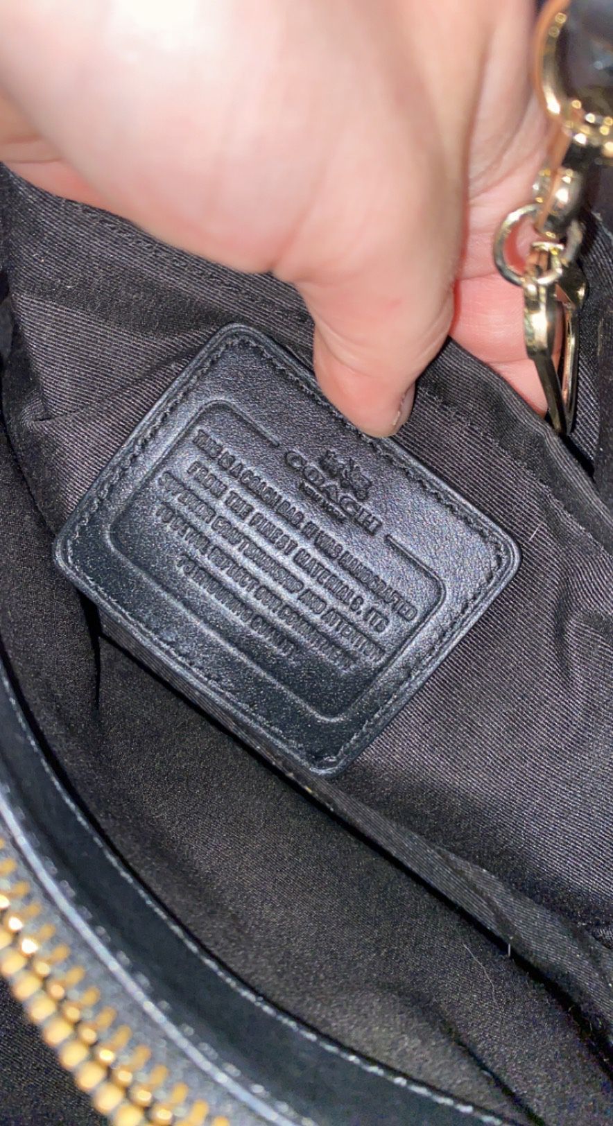Small/ Medium Glossy Black Coach Bag