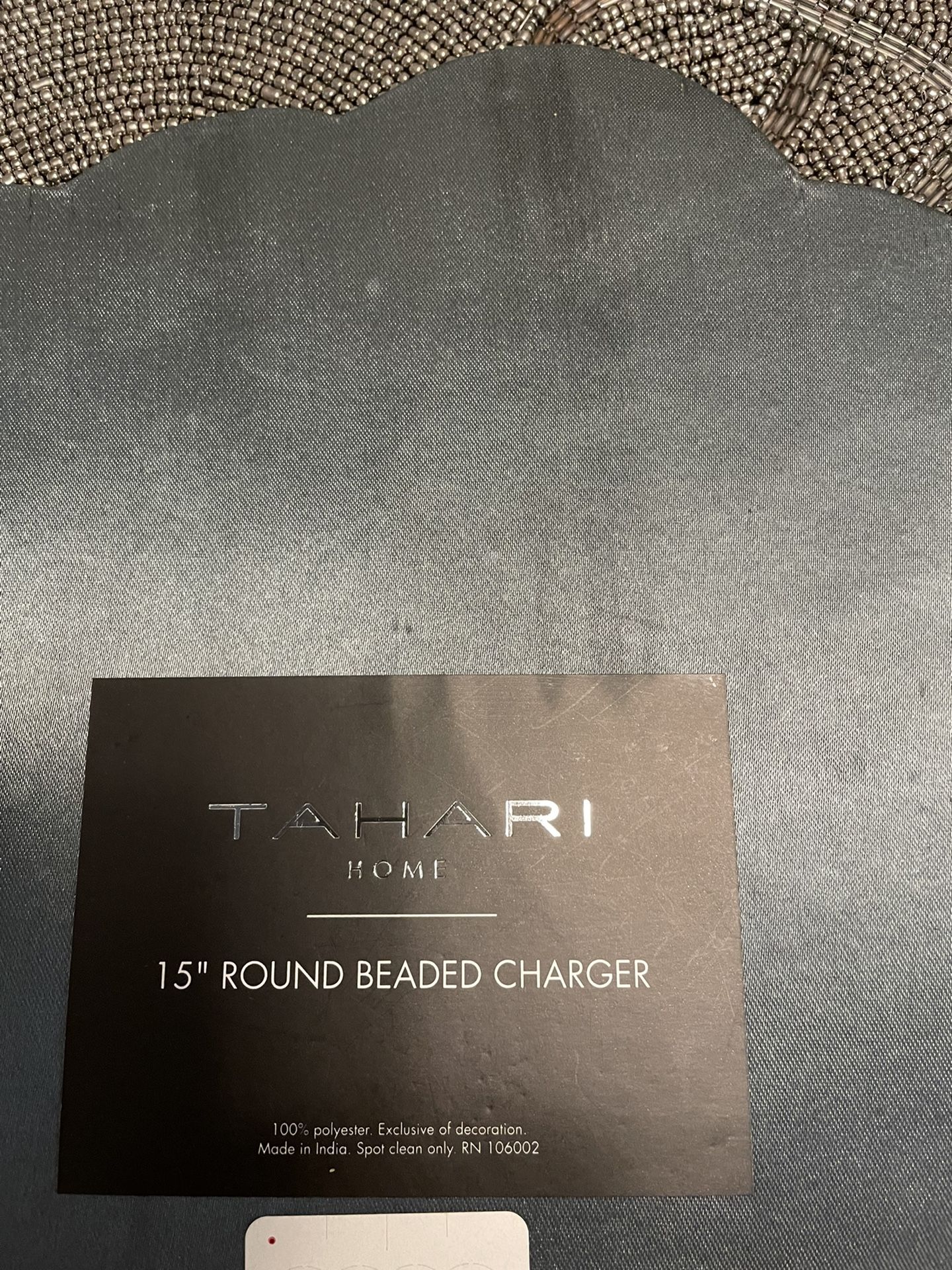 Set Of 6 Silver Beaded Chargers