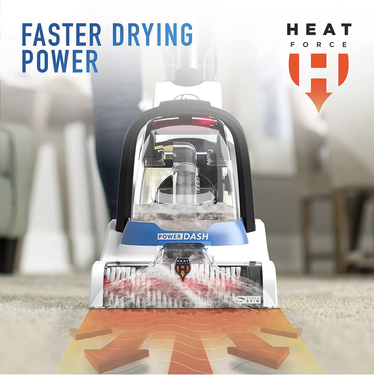 NEW! Hoover PowerDash Pet Compact Carpet Cleaner, Lightweight, FH50700, Blue