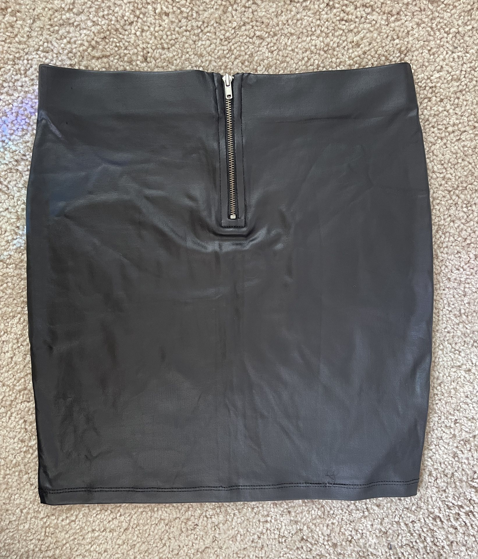 Black Mini Leather Skirt