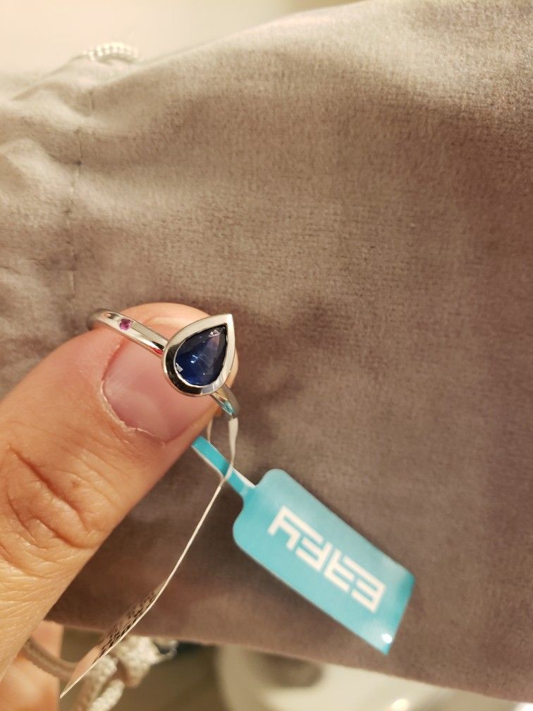 Effy Sapphire Ring White Gold Sz7