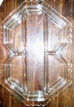 Vintage pressed glass five part serving tray in a figure 8 shape Thumbnail