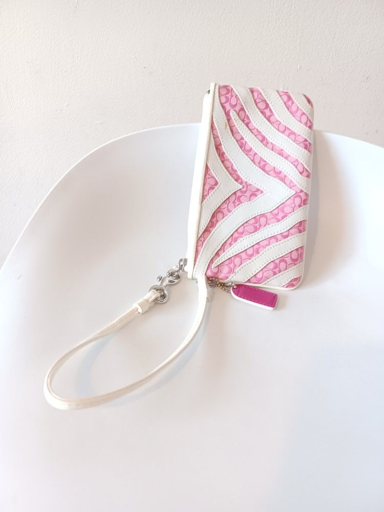 Women's Classic Coach Wallet White/Pink