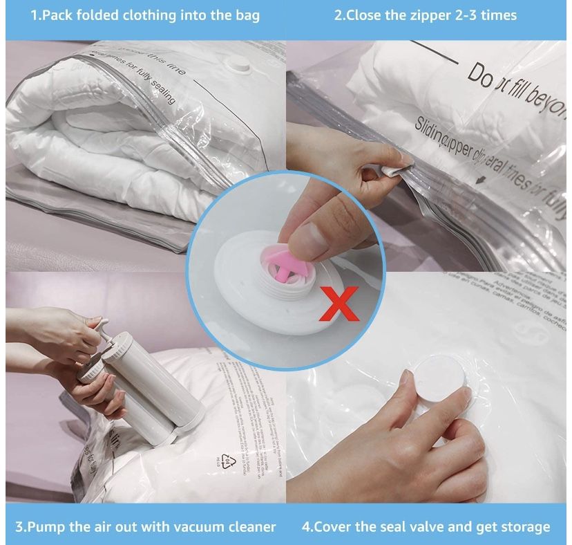Rainbow Craft 18-PACK Vacuum Storage Bags for Clothes - Space Saver Bags Vacuum Storage Bags Jumbo for Comforters and Blankets - Storage Bags Vacuum S