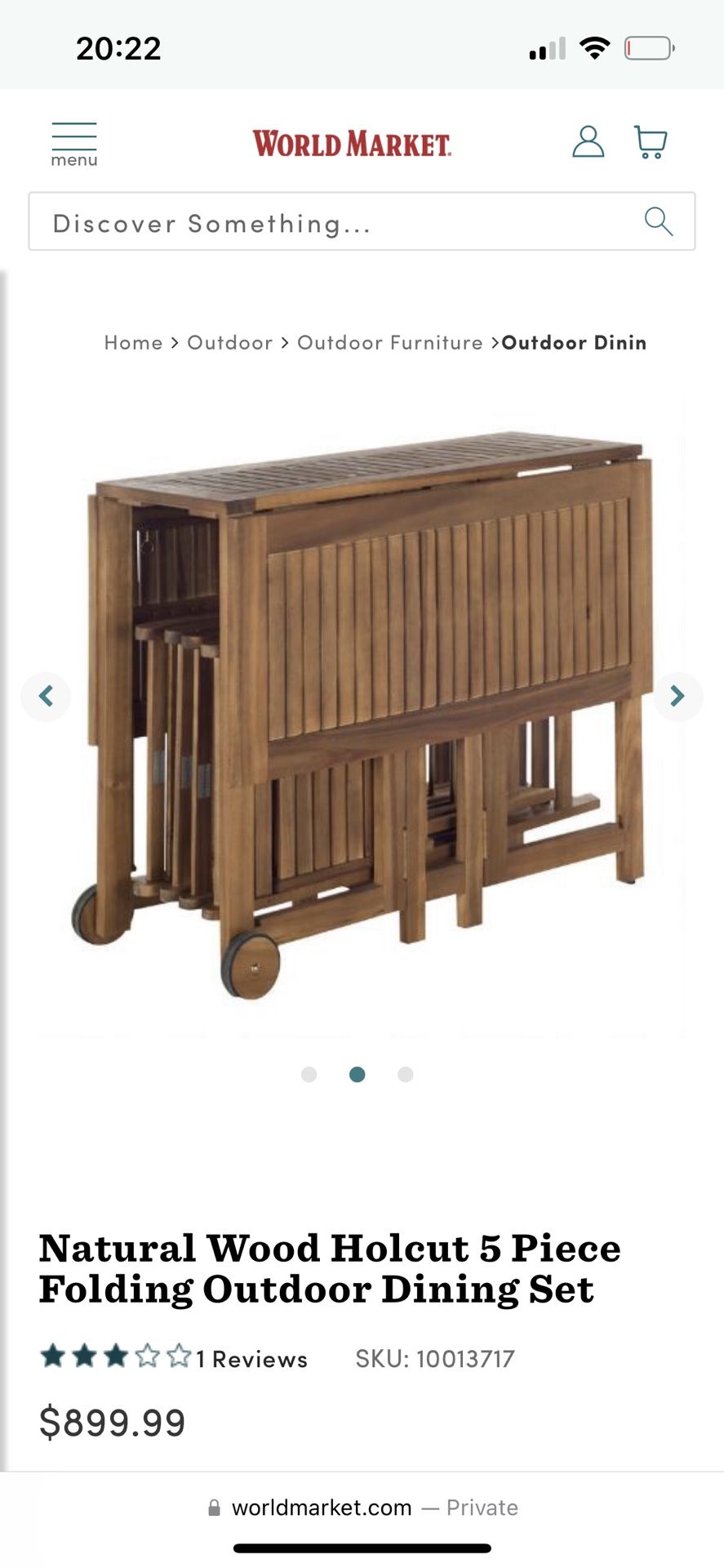 World Market Patio table