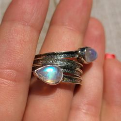 Rainbow Moonstone - India 925 Ring Thumbnail