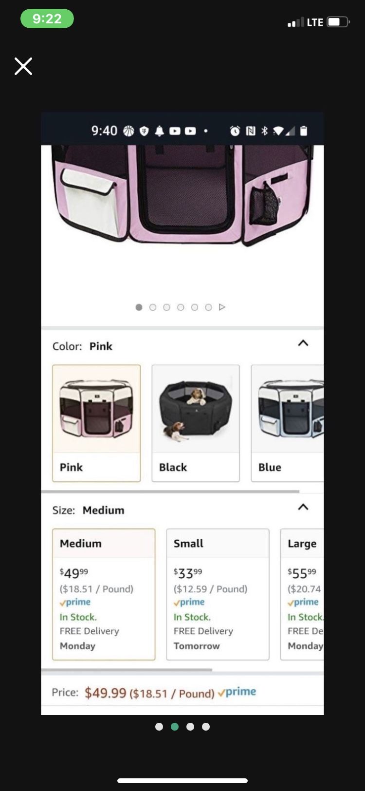 X-ZONE PET Portable Foldable Pet Dog Cat Playpen Crates Kennel/Premium 600D Oxford Cloth,Removable Zipper Top, Indoor and Outdoor Use