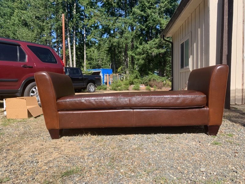 Brown Recamier/Backless Couch