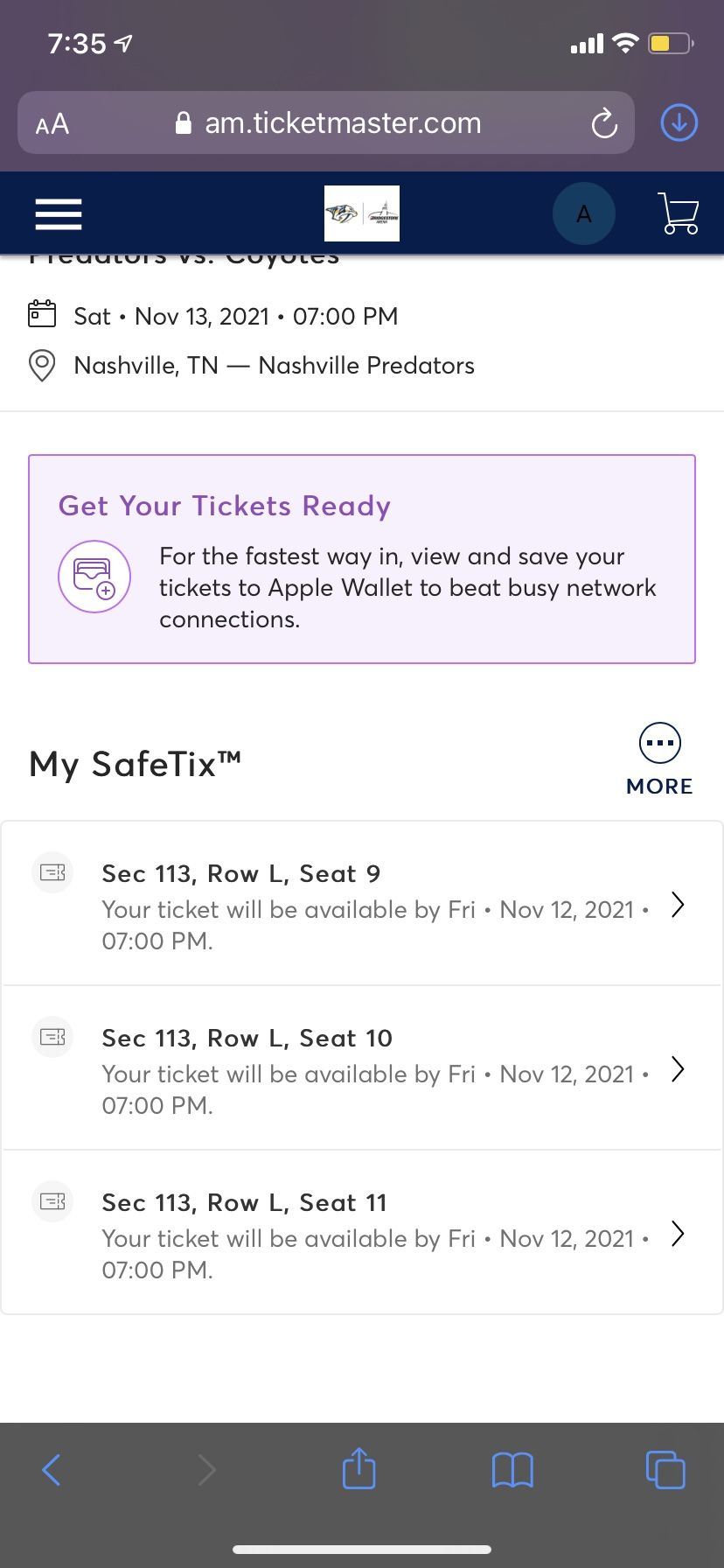 2+ Tickets To Nashville PREDATORS game This Saturday!