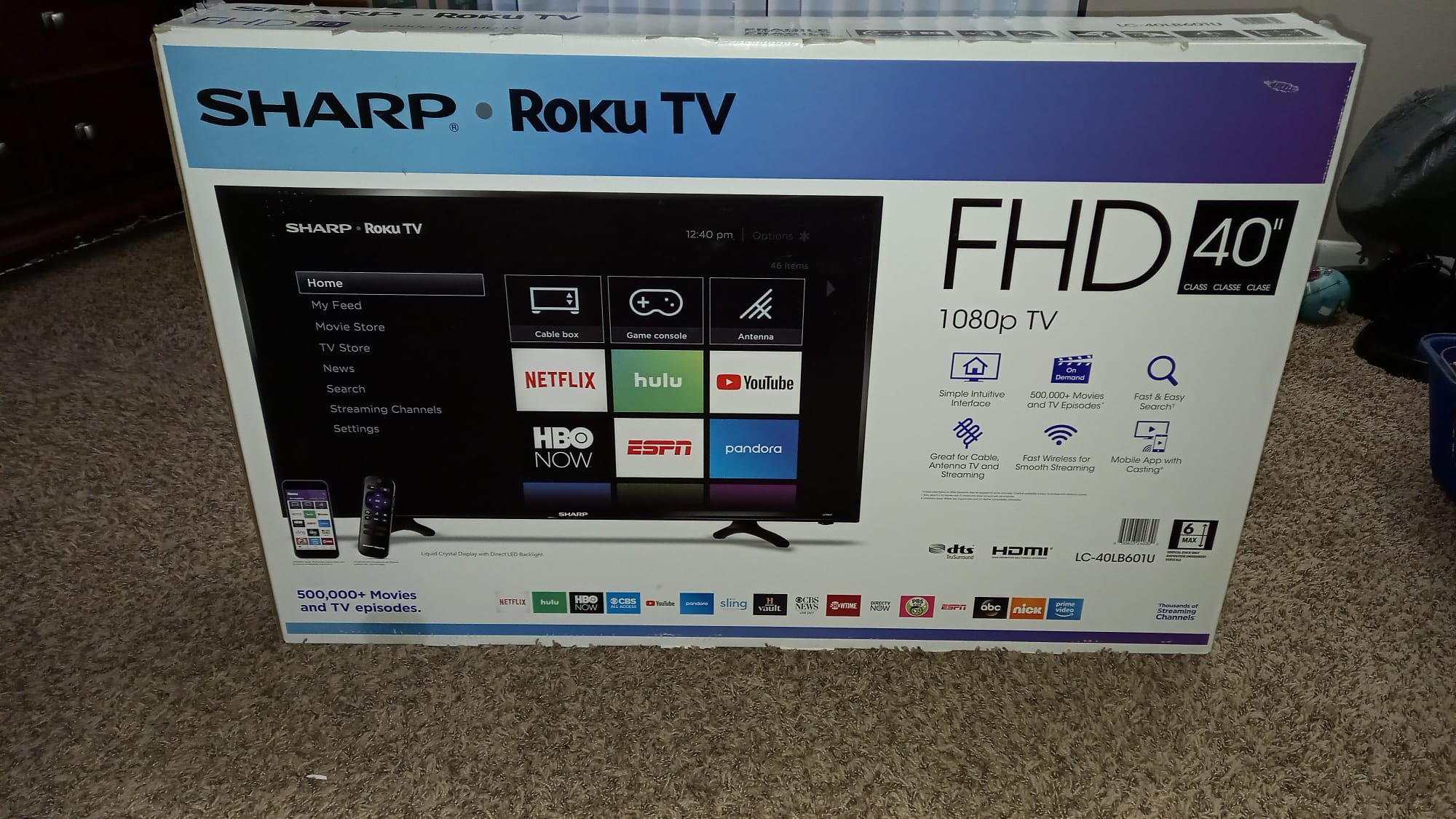 Sharp 40” Roku TV  LED LCD FHD