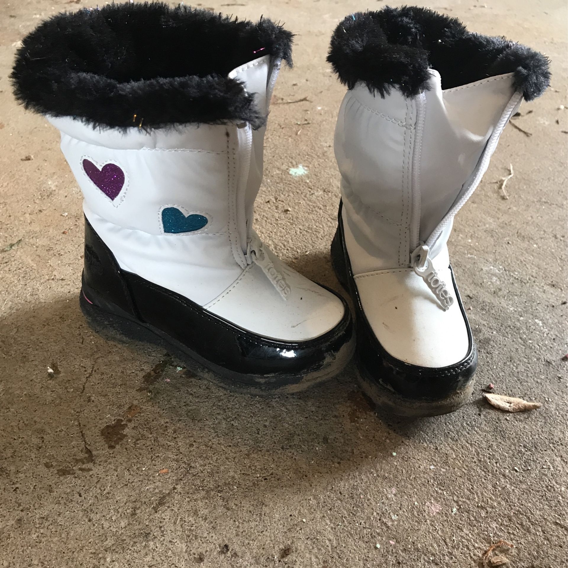 White Fur Toddler 8 Snow Boots