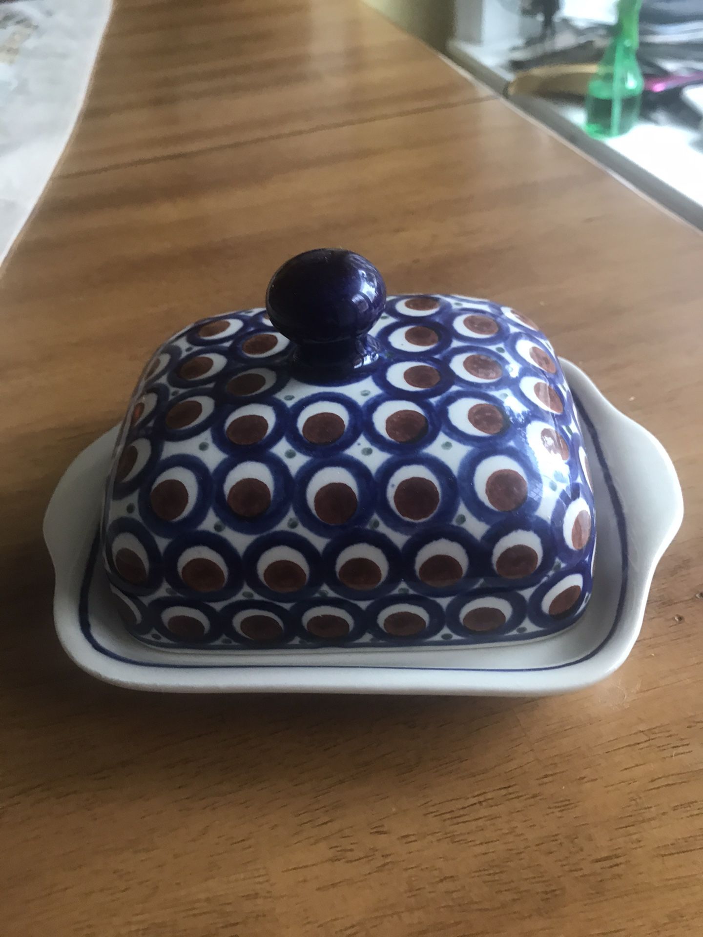 Polish Pottery Covered Butter Dish