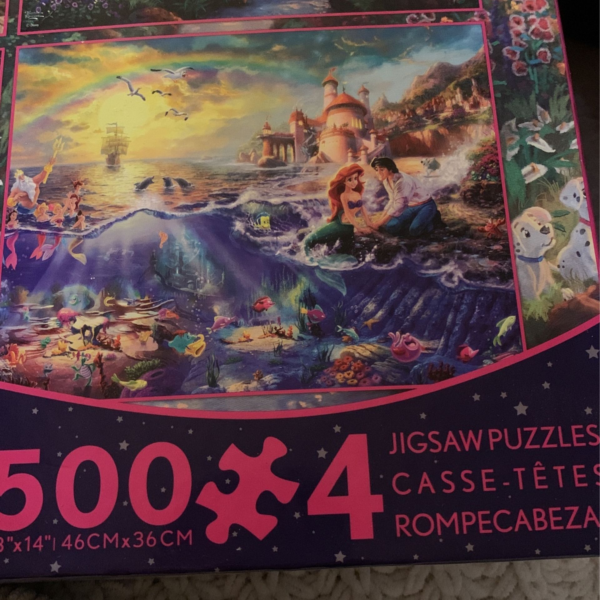 DISNEY JIGSAW PUZZLES X4 = 500 Pieces