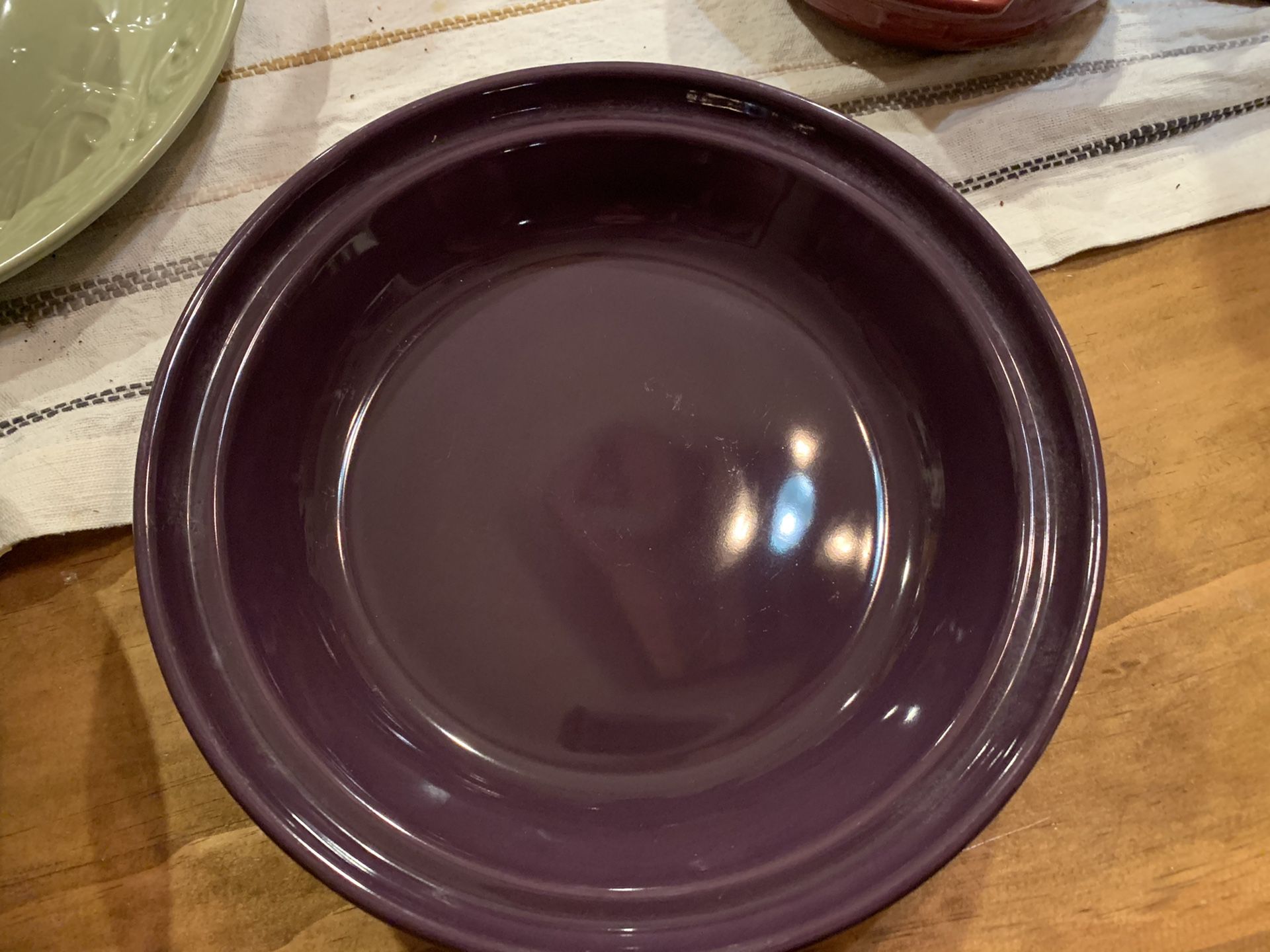 Longaberger Eggplant Purple Pie Plate
