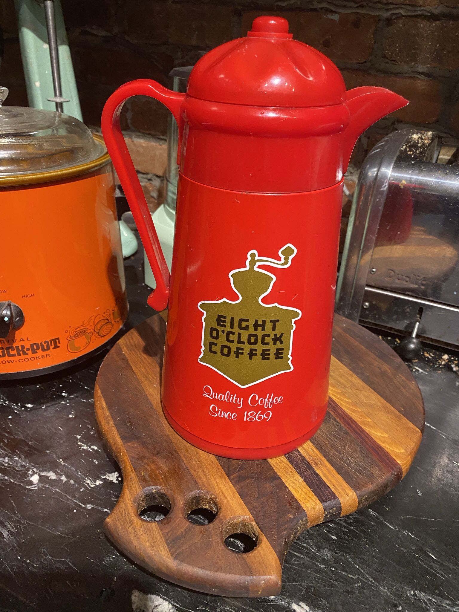 Red Eight O Clock Coffee Carafe