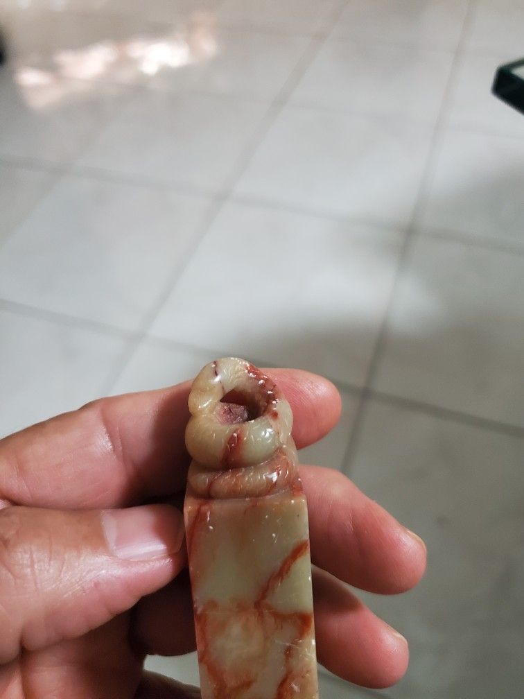ChinaAncient Natural Shoushan Stone Seals hand carvedwith Snake.
