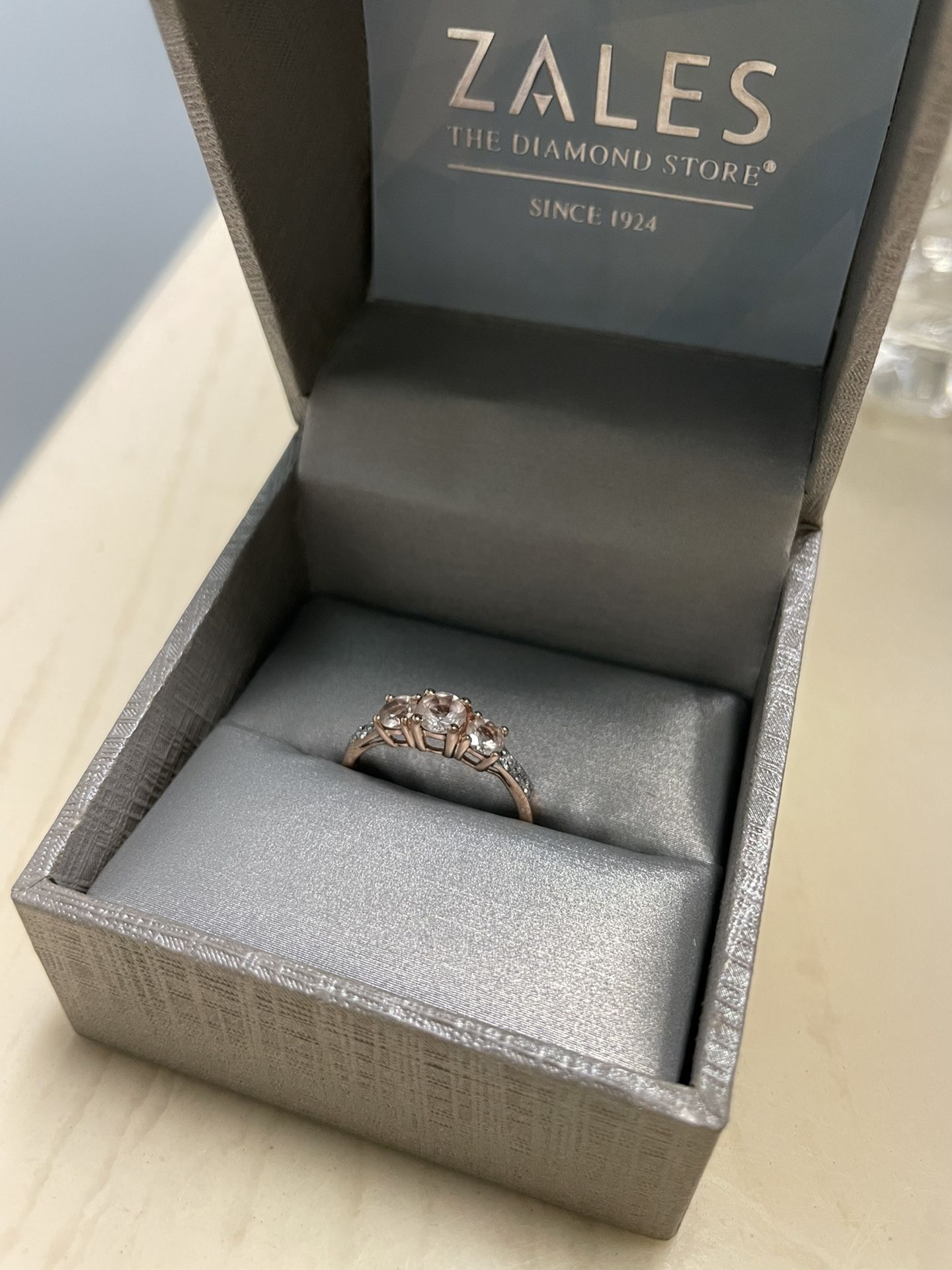 Zales 1/10 Ct. Diamond, 10k Gold Rose Engagement Ring