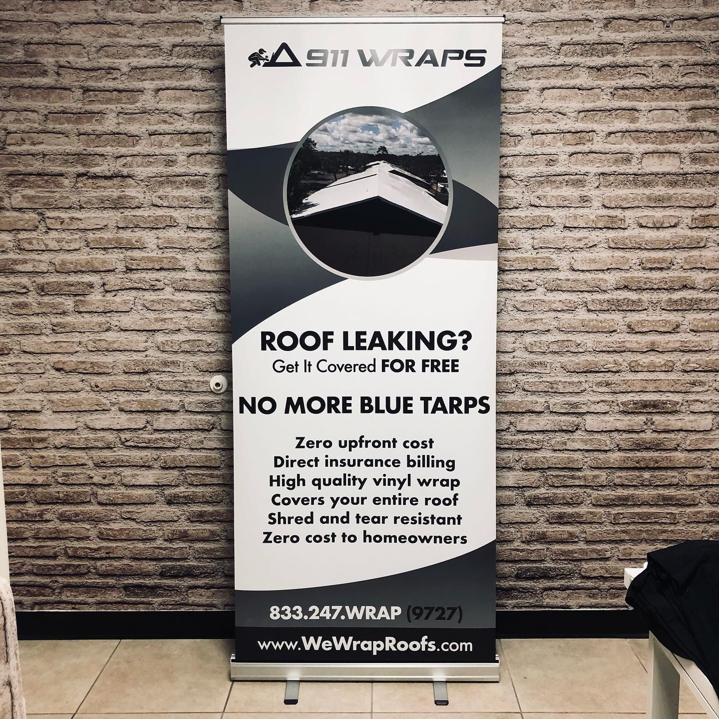 Blockout Banner With Roll Up Banner Stand And Carry On Bag