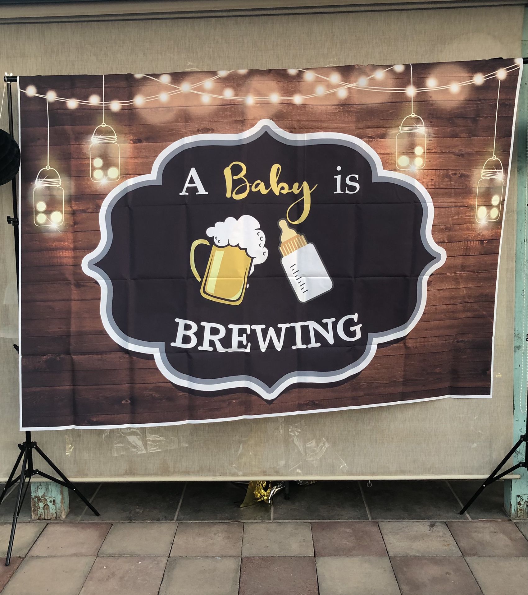 7x5 A Baby Is Brewing Backdrop 