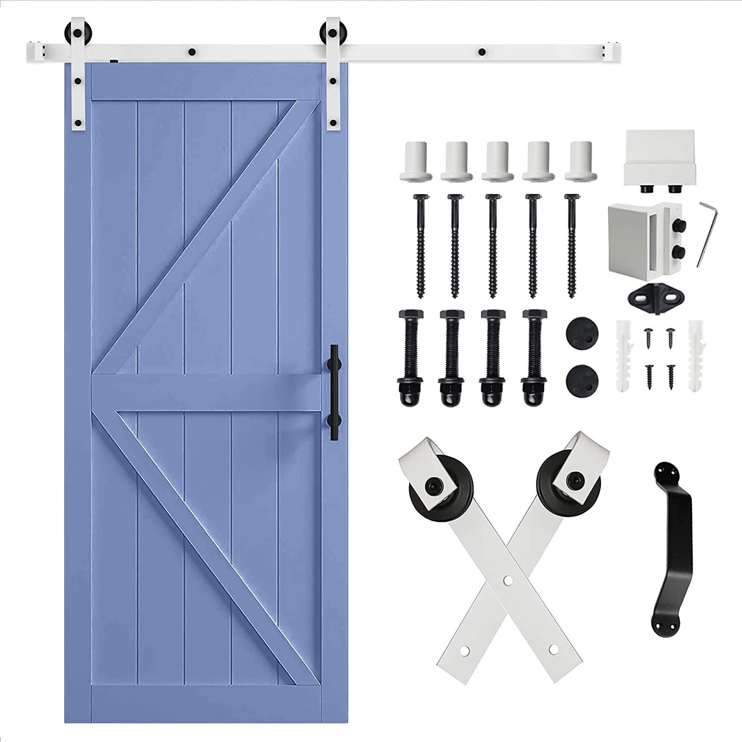 Barn Door Kit, Arcwares 6.6FT Sliding Door Track, Easy to Install- Fit 1 3/8-1 3/4" Thickness & 40" Wide Door Panel