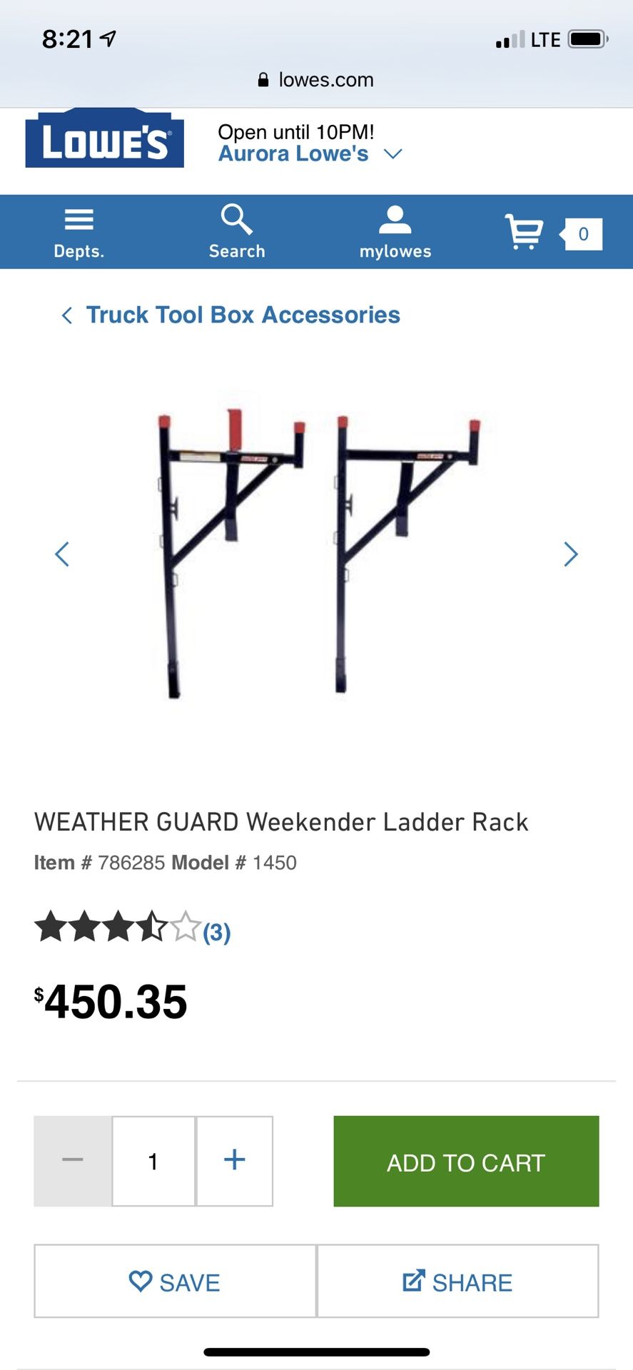 Weather Guard ladder rack