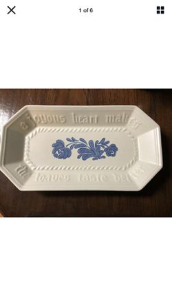 Pfaltzgraff Yorktowne Joyous Heart Bread Serving Tray / Plate / Dish USA Thumbnail