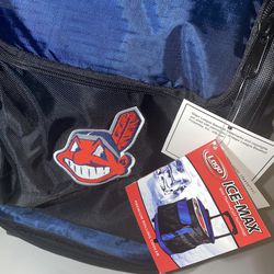 Rare-Cleveland Indians Baseball Rolling Backpack Insulated Cooler Chief Wahoo (holds 24 12oz Cans) Thumbnail