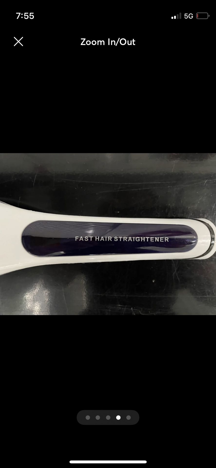 LCD Display Hair Straightener Comb Brush Iron(White)