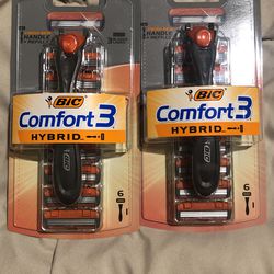 2 Pack Bic Comfort3 Hybrid Razor Thumbnail