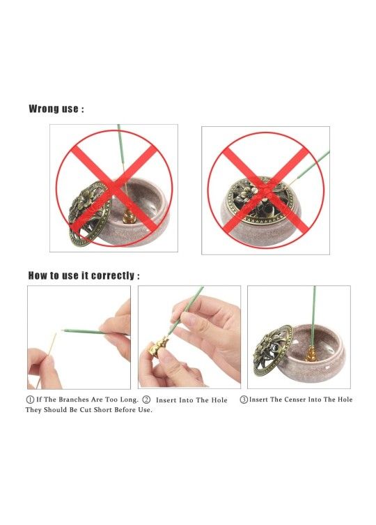Xiao Ceramic Stick Incense Burner and Cone Incense Stick Holder Ash Catcher (Ice Crack White)