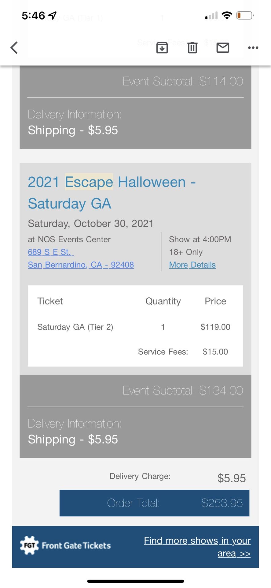 Halloween Escape Two Day Tickets! w/ Optic Fiber Balls