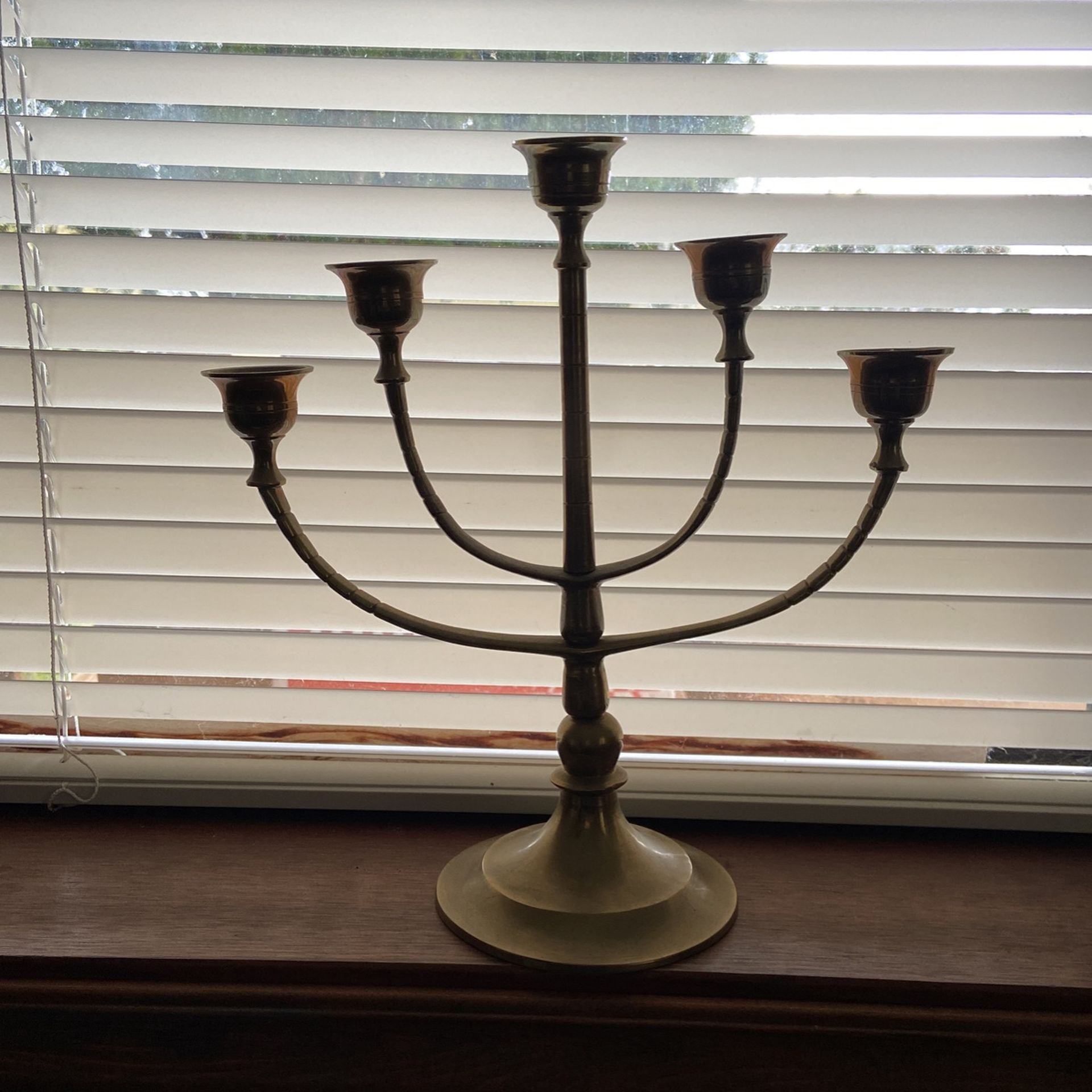 5 Candle Candelabra Brass 10” MCM