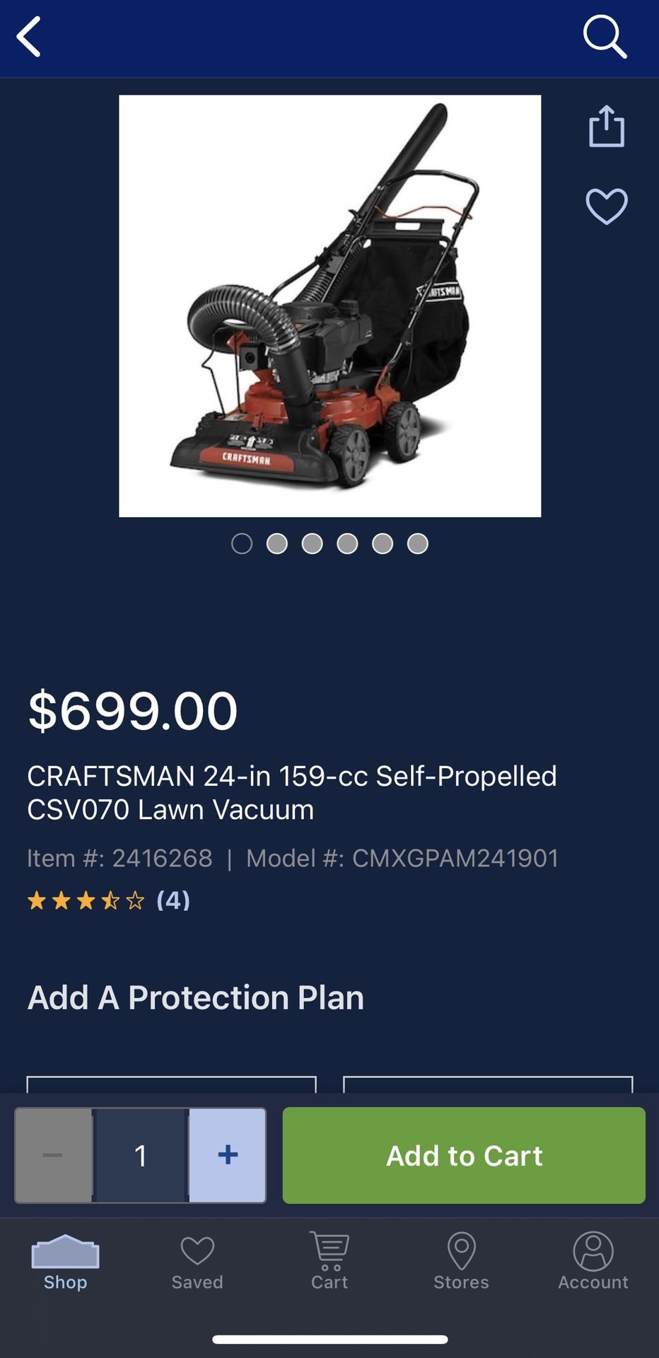 Craftsman Yard 4:1 Machine -Vacuum/Mulcher/Blower/Chipper